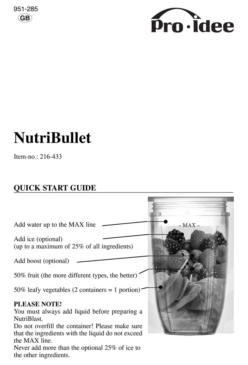 Pro-Idee NutriBullet Quick start up guide
