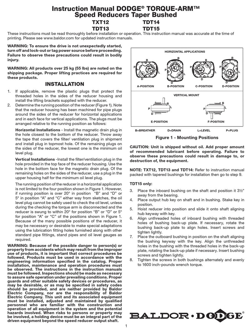 Baldor DODGE Torque-Arm TXT12 User manual