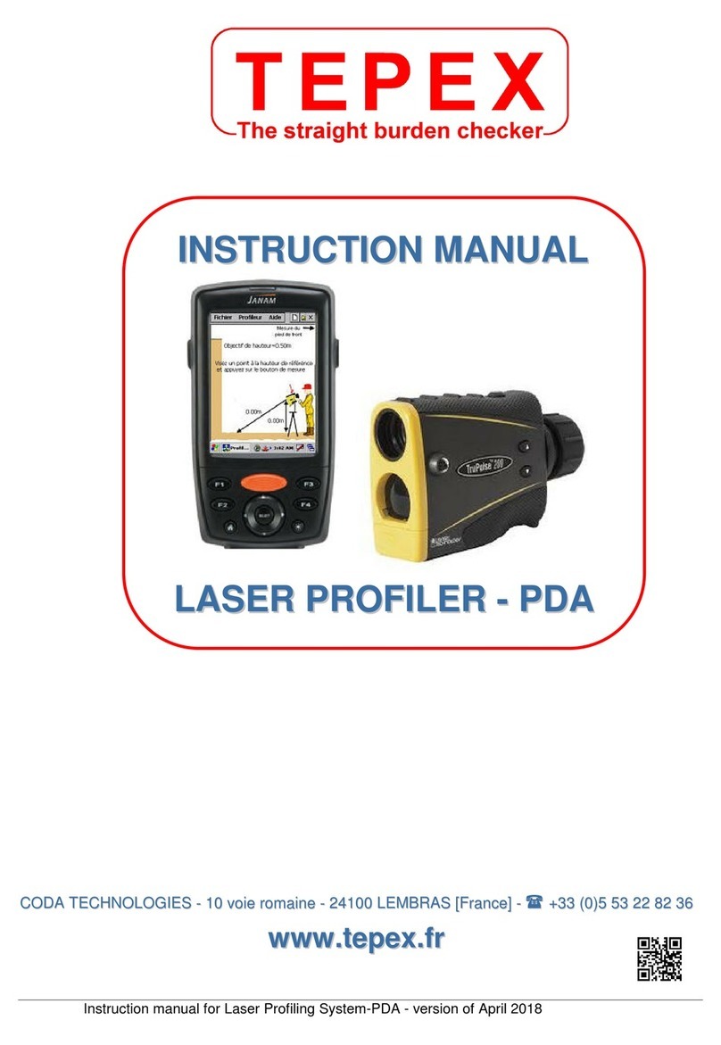 Tepex LASER PROFILER - PDA instruction manual