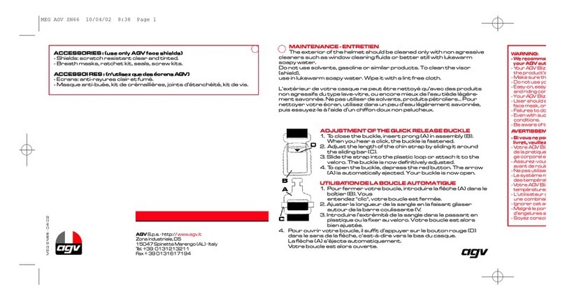 AGV BLIZZARD SN66 User manual