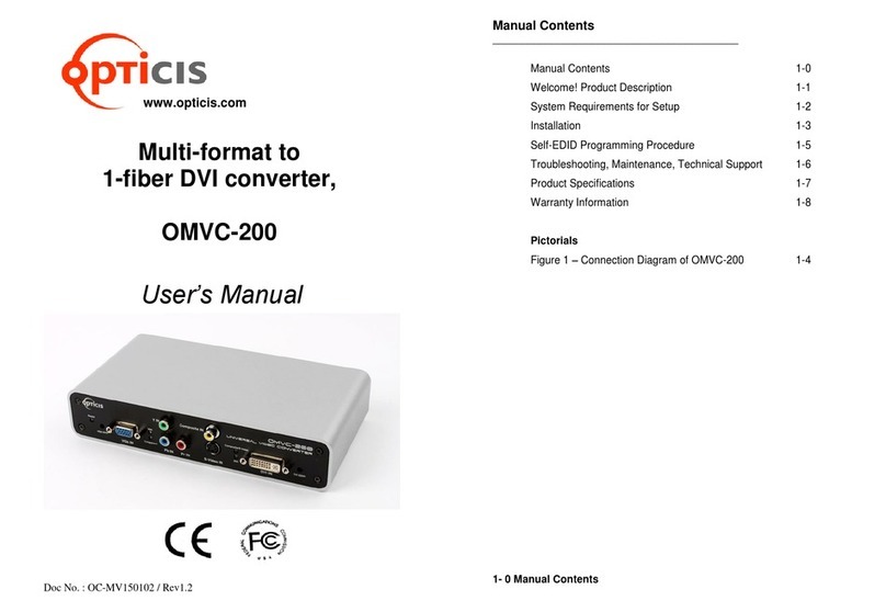 Opticis Co., Ltd. OMVC-200 user manual