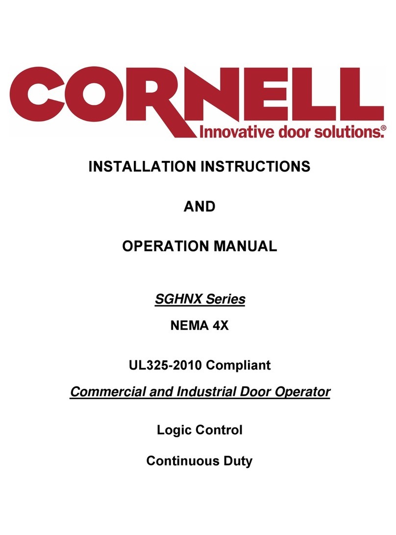Cornell SGHNX-5011E Installation instructions and operation manual