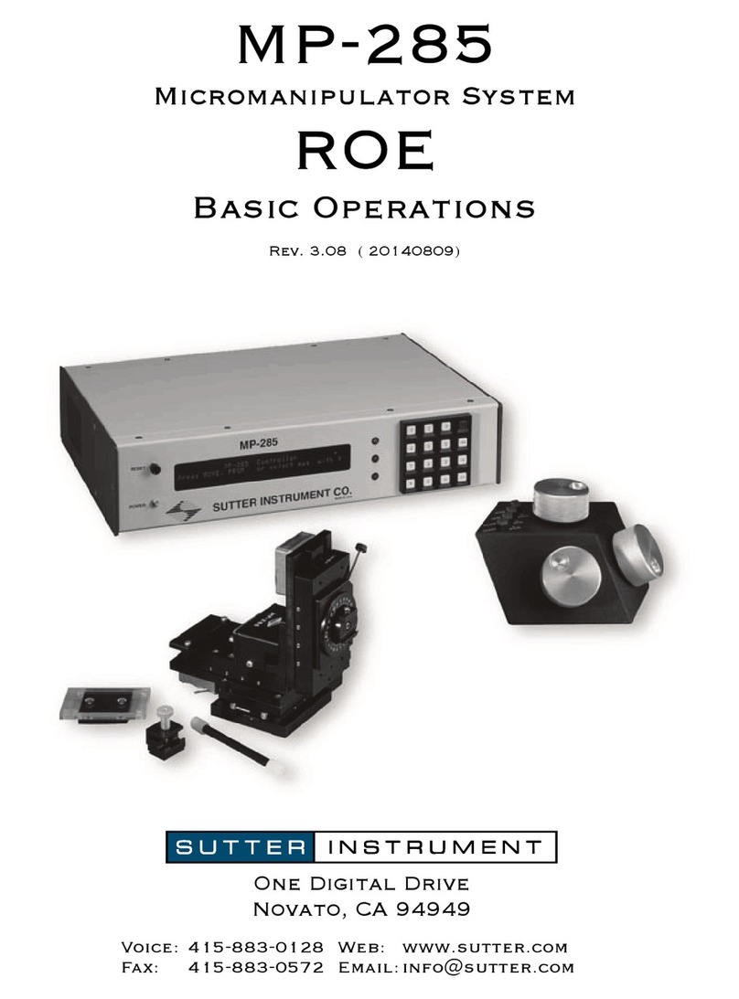 Sutter Instrument MP-285 Basic operations
