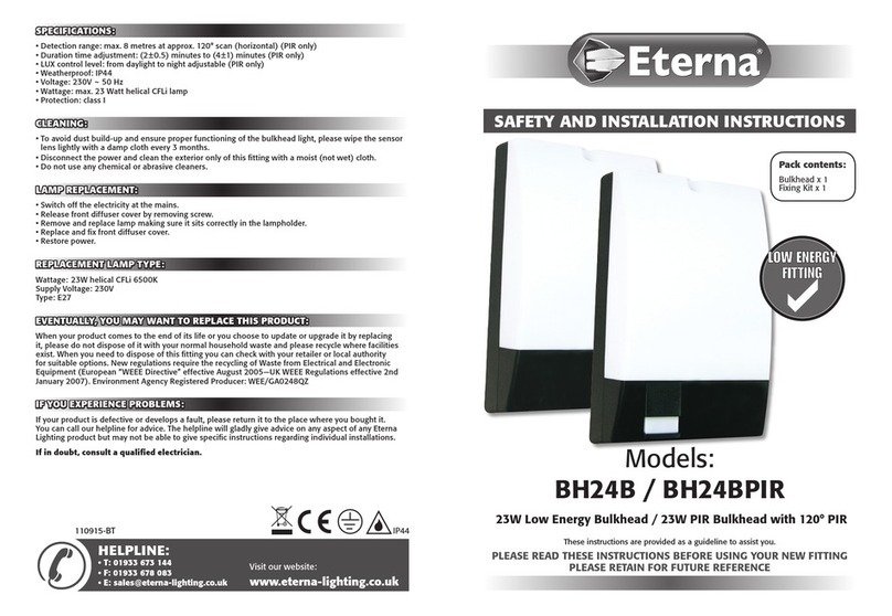 Eterna BH24B Safety and installation instructions