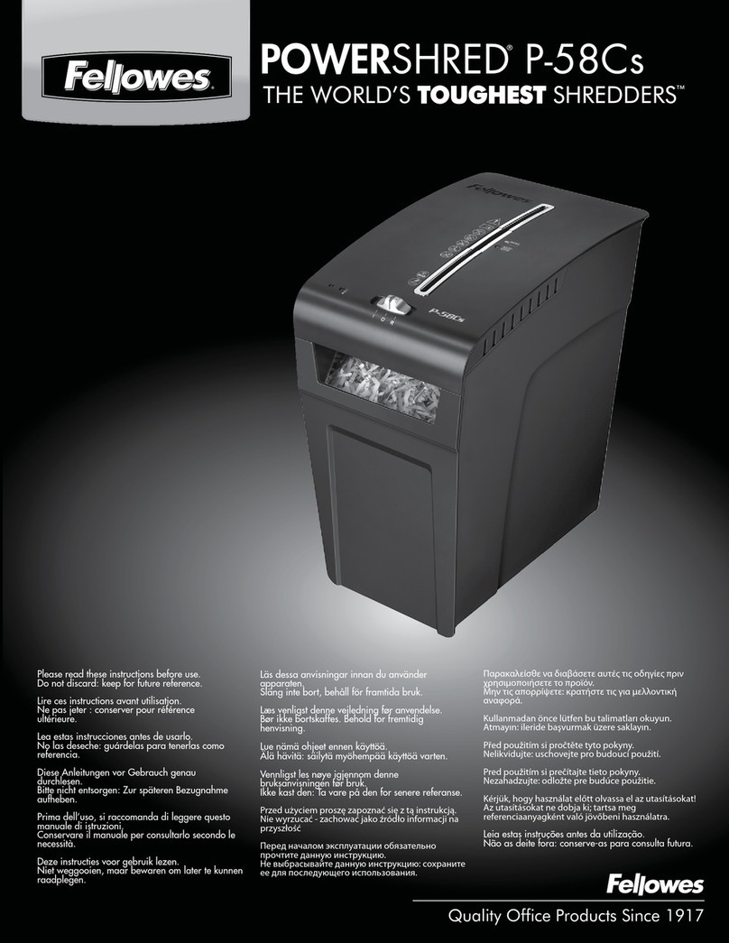 Fellowes POWERSHRED P-58Cs User manual