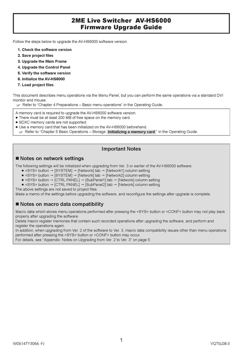 Panasonic AV-HS6000 Firmware upgrade guide Panasonic AV-HS6000 Firmware upgrade guide