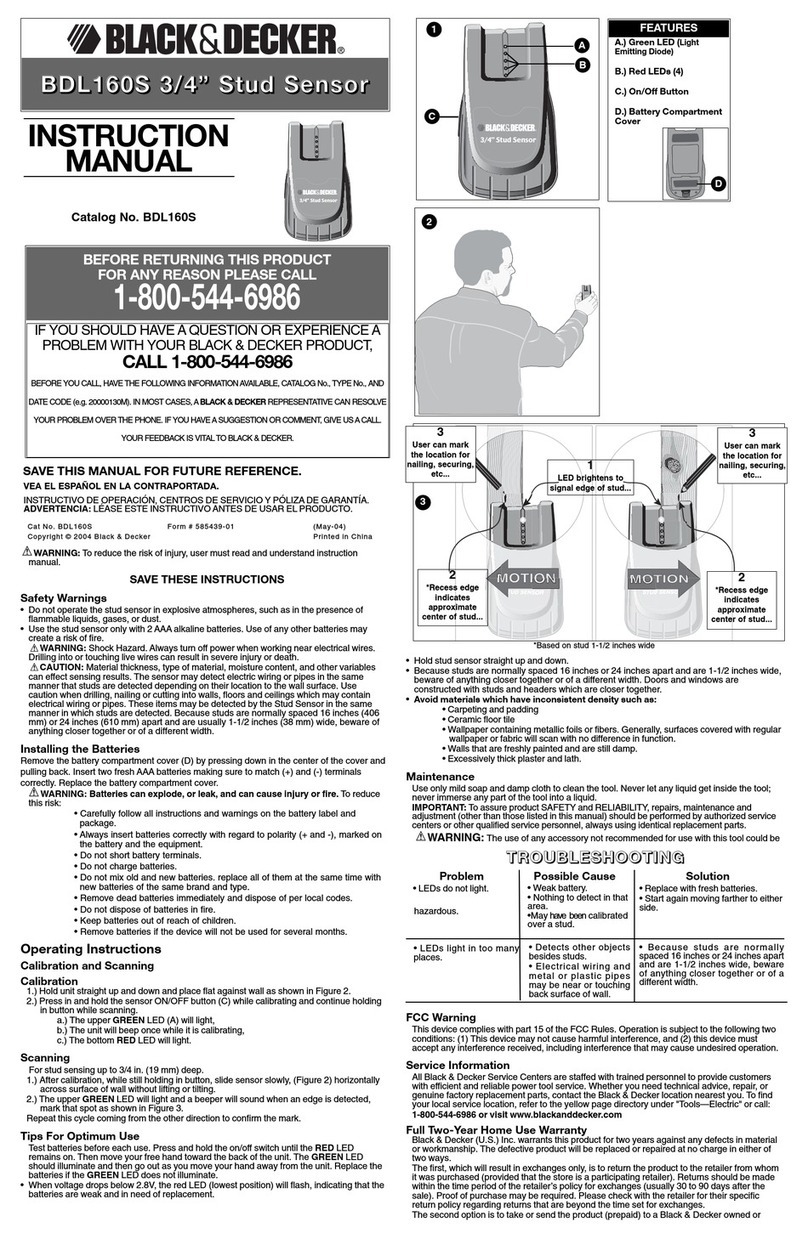 Black & Decker BDL160S instruction manual