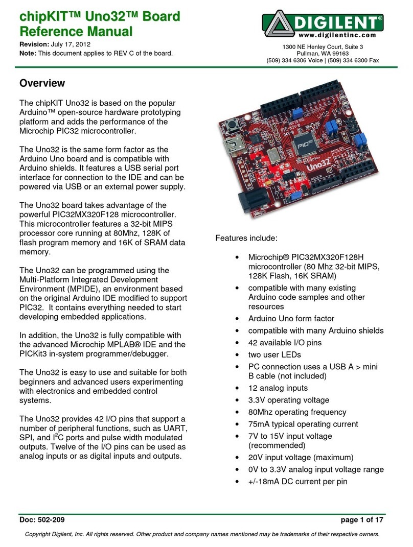 Digilent chipKIT Uno32 Reference manual