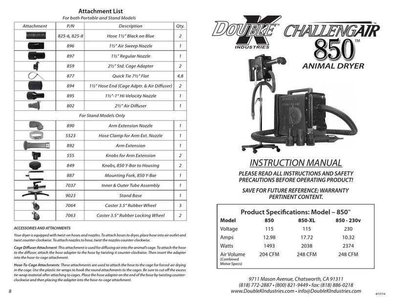 Double K Industries Challengair 850 instruction manual