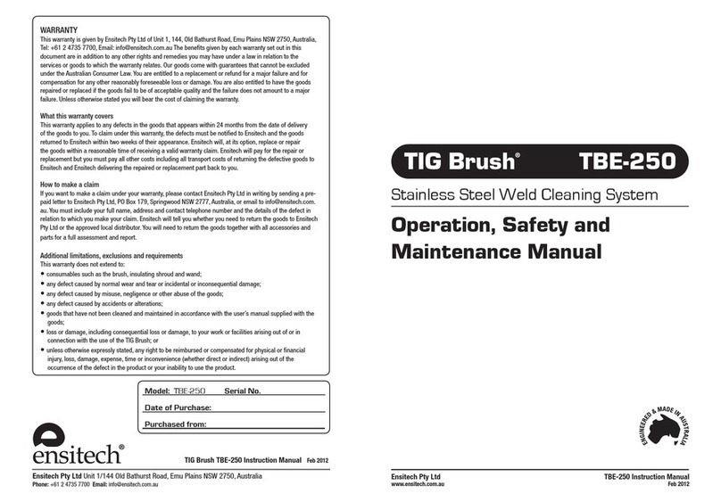 Ensitech TIG Brush TBE-250 Operation, safety and maintenance manual Ensitech TIG Brush TBE-250 Operation, safety and maintenance manual