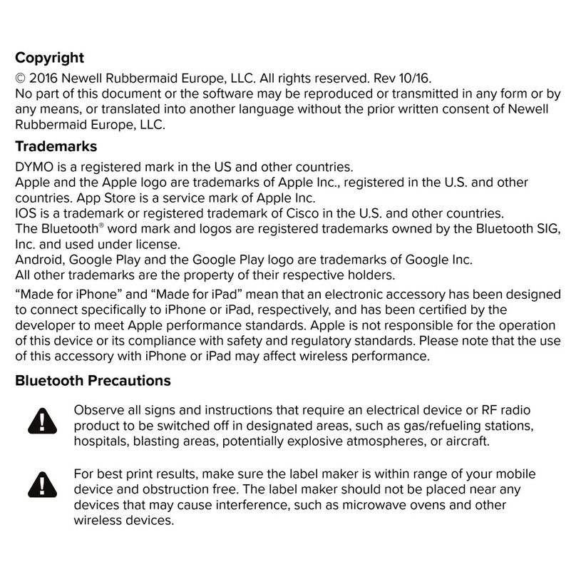 Dymo MobileLabeler quick start guide
