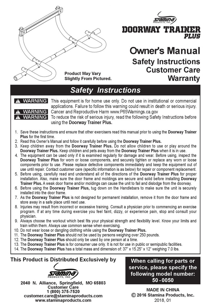 Stamina Doorway Trainer Plus User manual