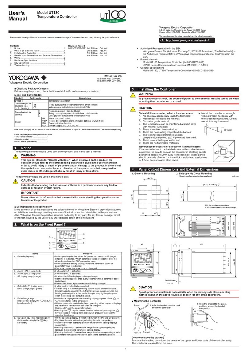 YOKOGAWA UT130 User manual