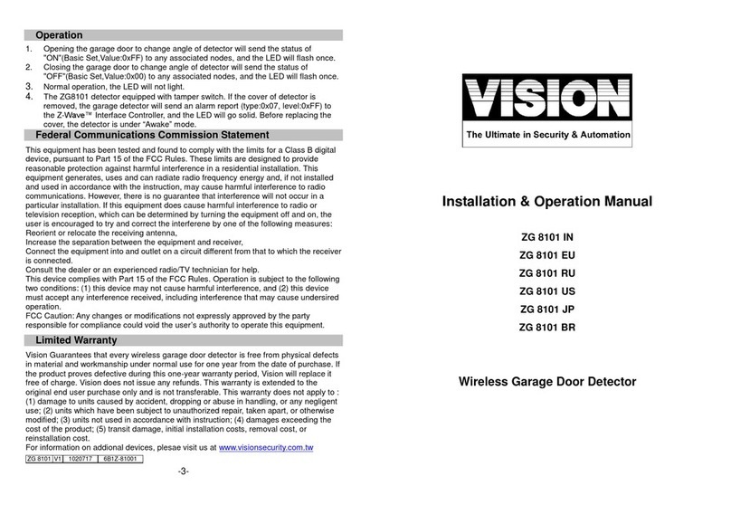 Vision ZG 8101 IN Installation & operation manual