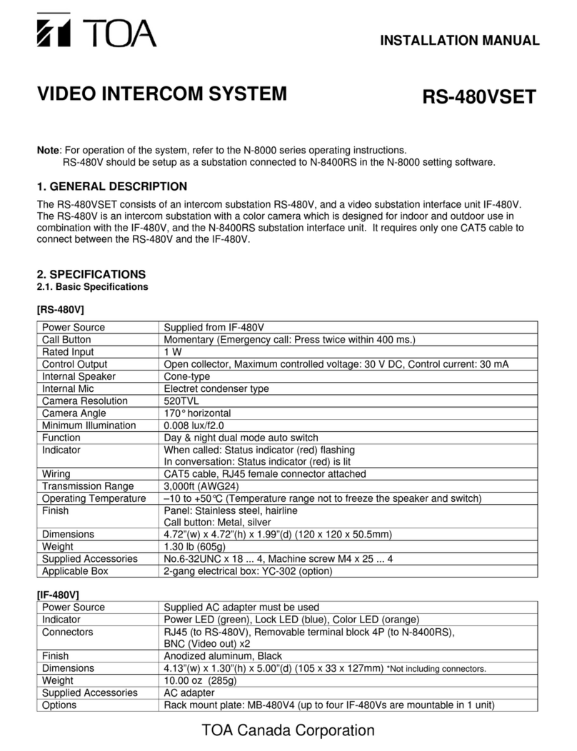 Toa RS-480VSET User manual
