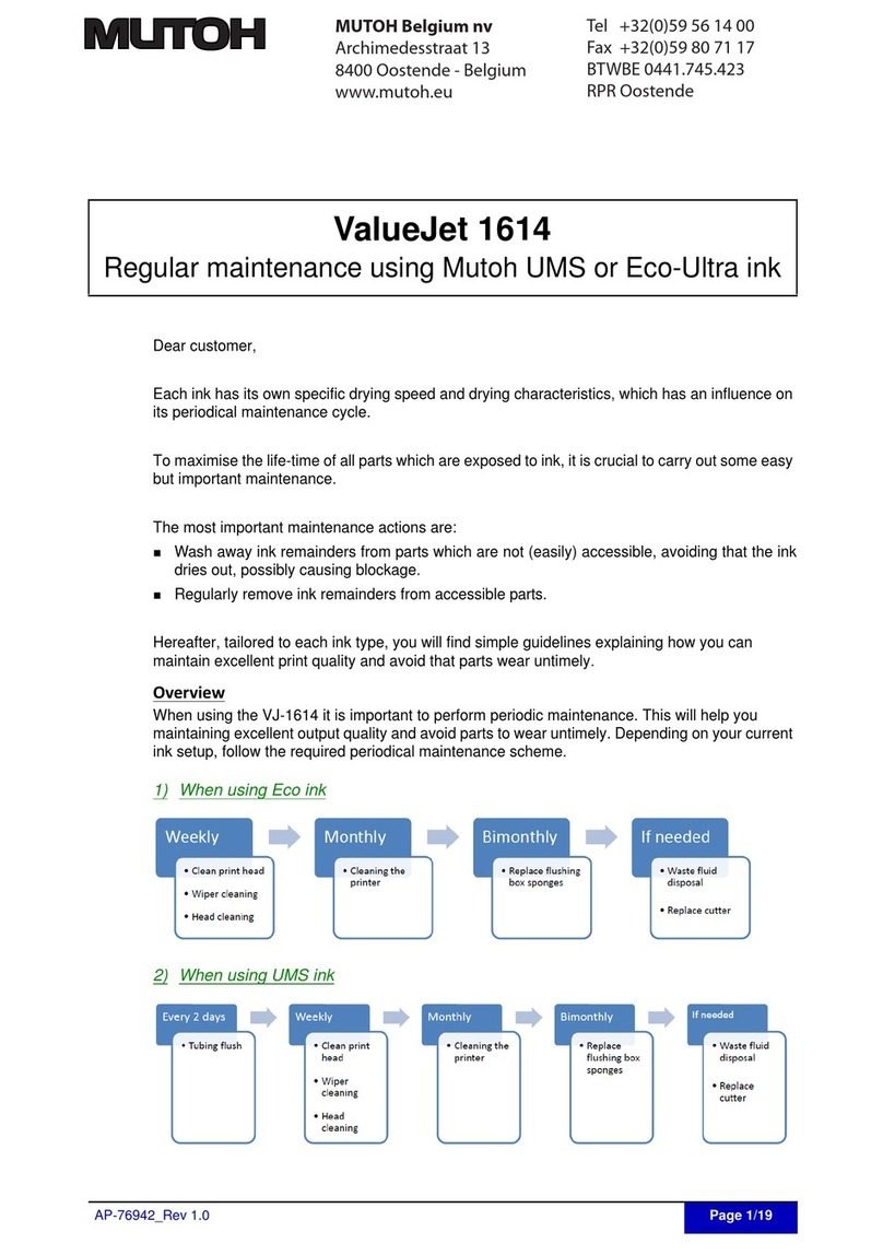 MUTOH valuejet 1614 User manual