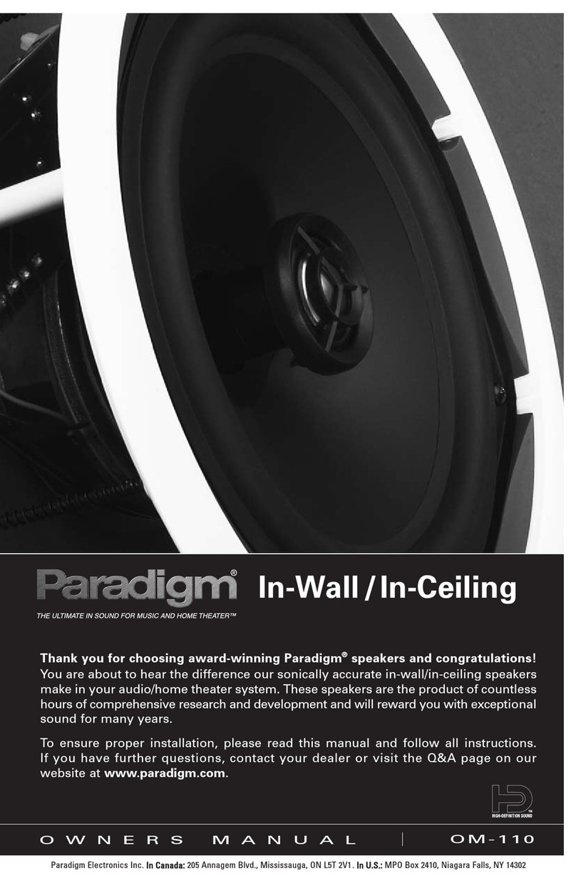 Paradigm OM-110 owner's manual
