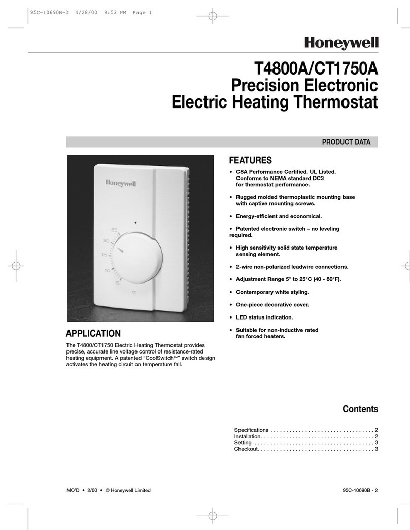 Honeywell T4800A/CT1750A User manual