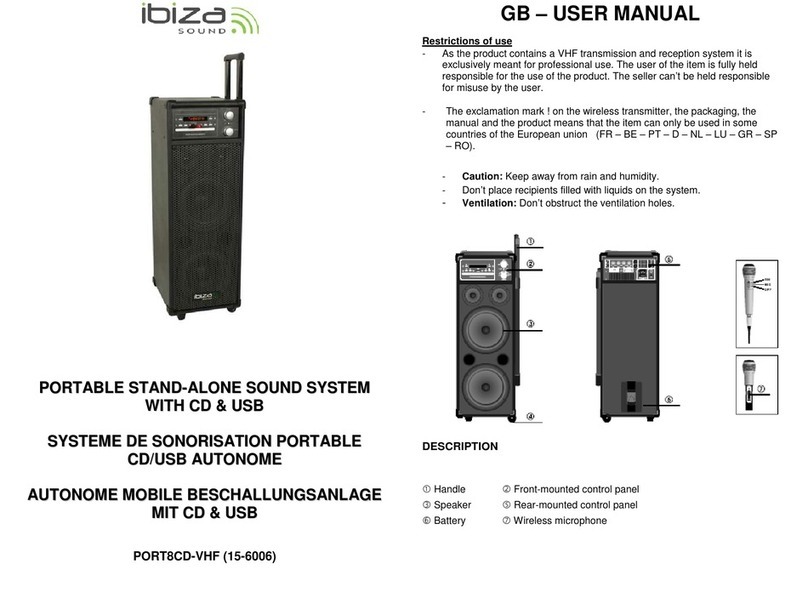 Ibiza sound PORT8CD-VHF User manual