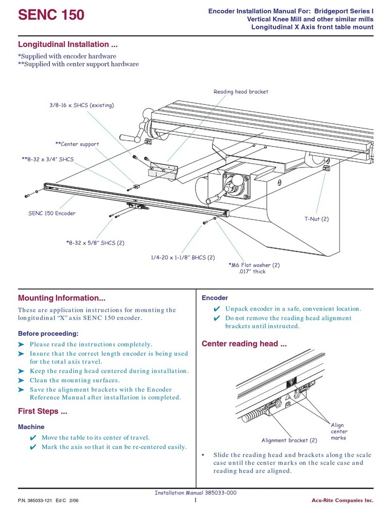 ACU-RITE SENC 150 installation manual