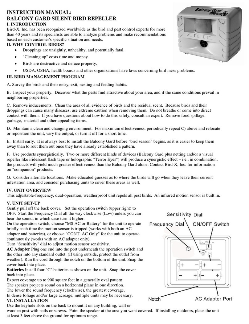 Bird-X BALCONY GARD User manual