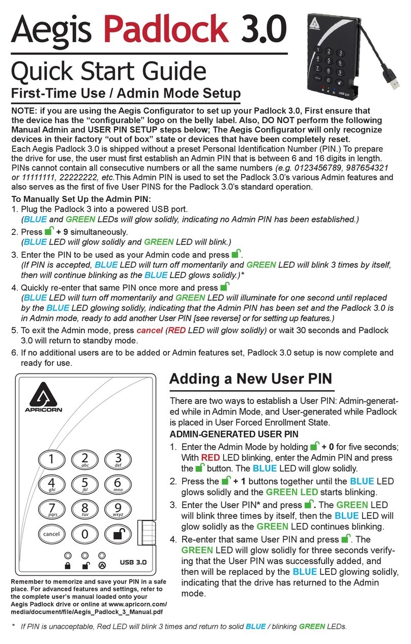 Aegis Padlock 3.0 User manual