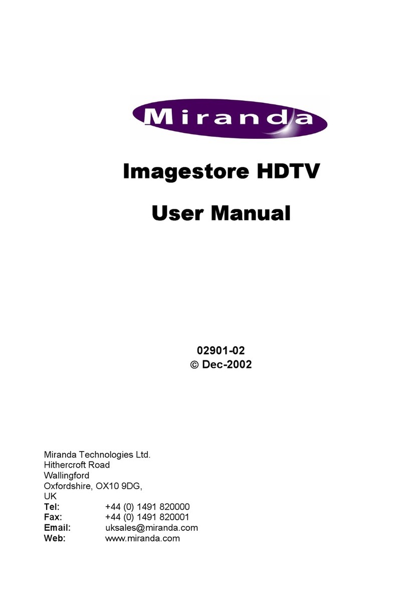 Miranda Imagestore HDTV User manual