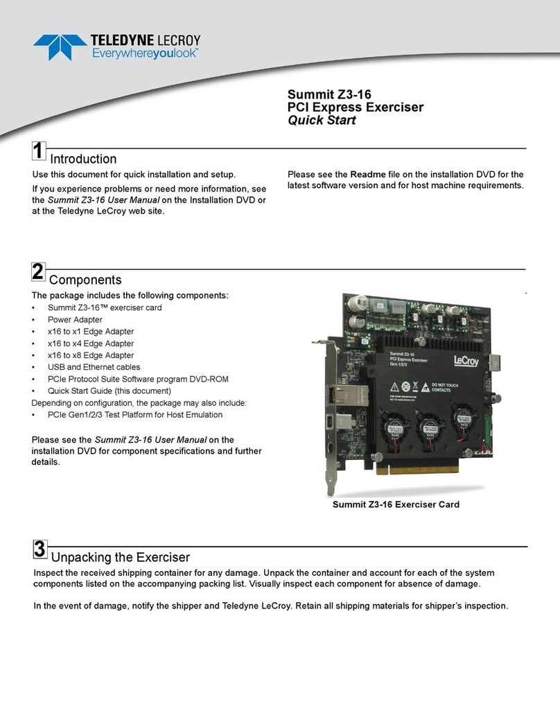 Teledyne Lecroy Summit Z3-16 Quick start manual