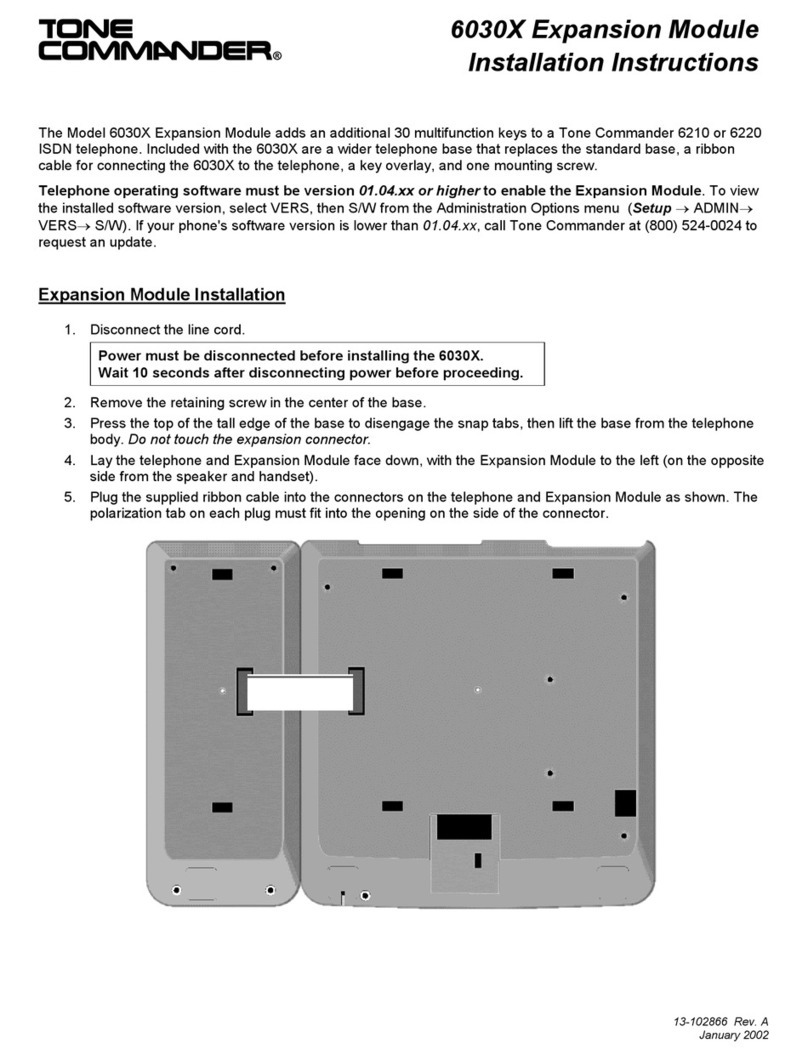 Tone Commander 6030X User manual