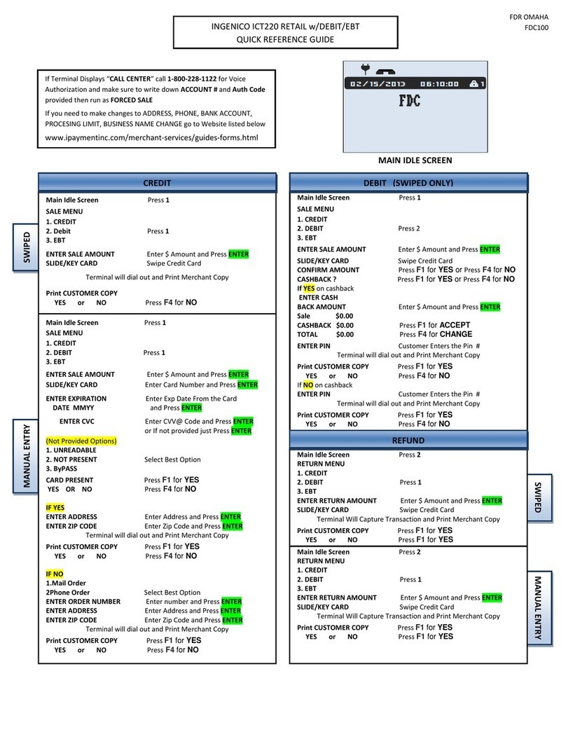 Ingenico iCT220, iCT250 Quick reference guide