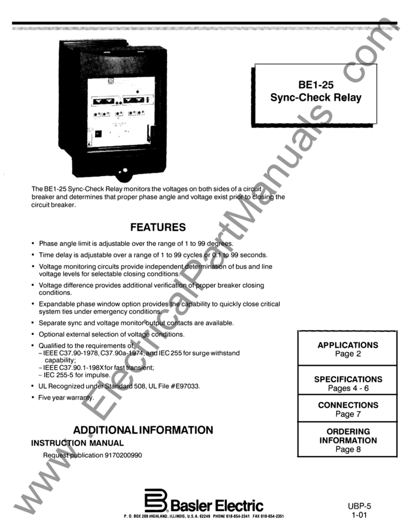 Basler BE1-25 User manual
