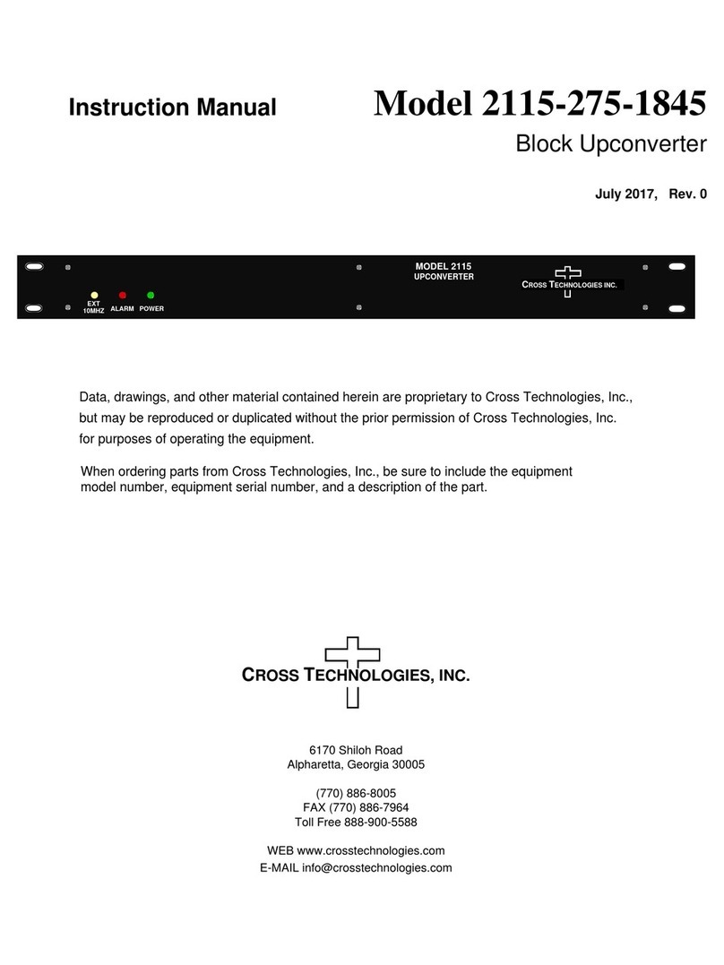 Cross Technologies 2115-275-1845 User manual Cross Technologies 2115-275-1845 User manual