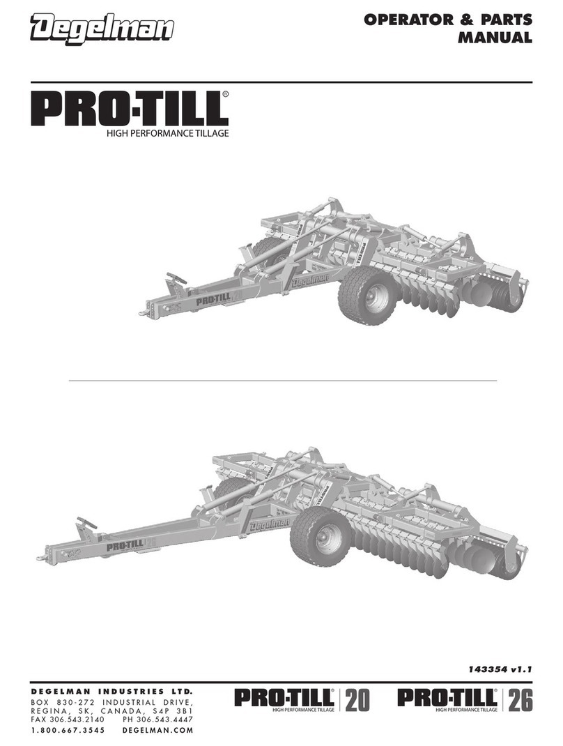 Degelman Pro-till 20 Operator's & parts manual