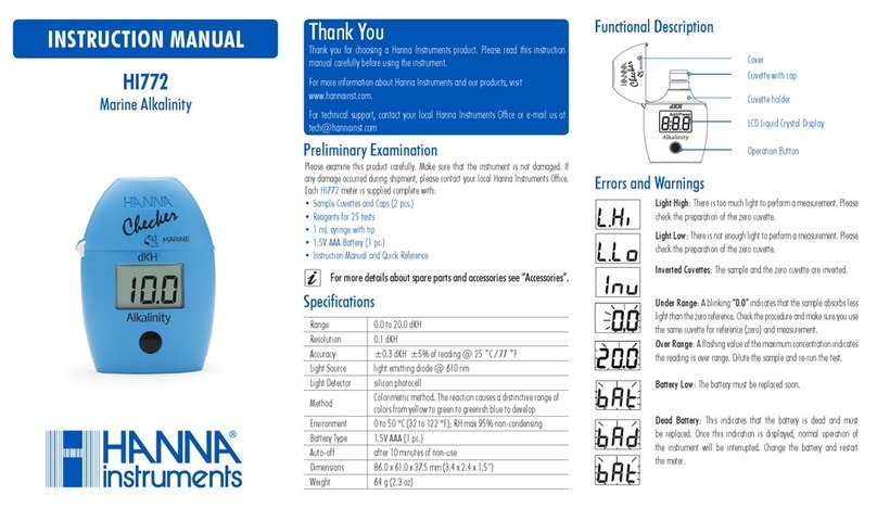Hanna Instruments Checker HI772 User manual