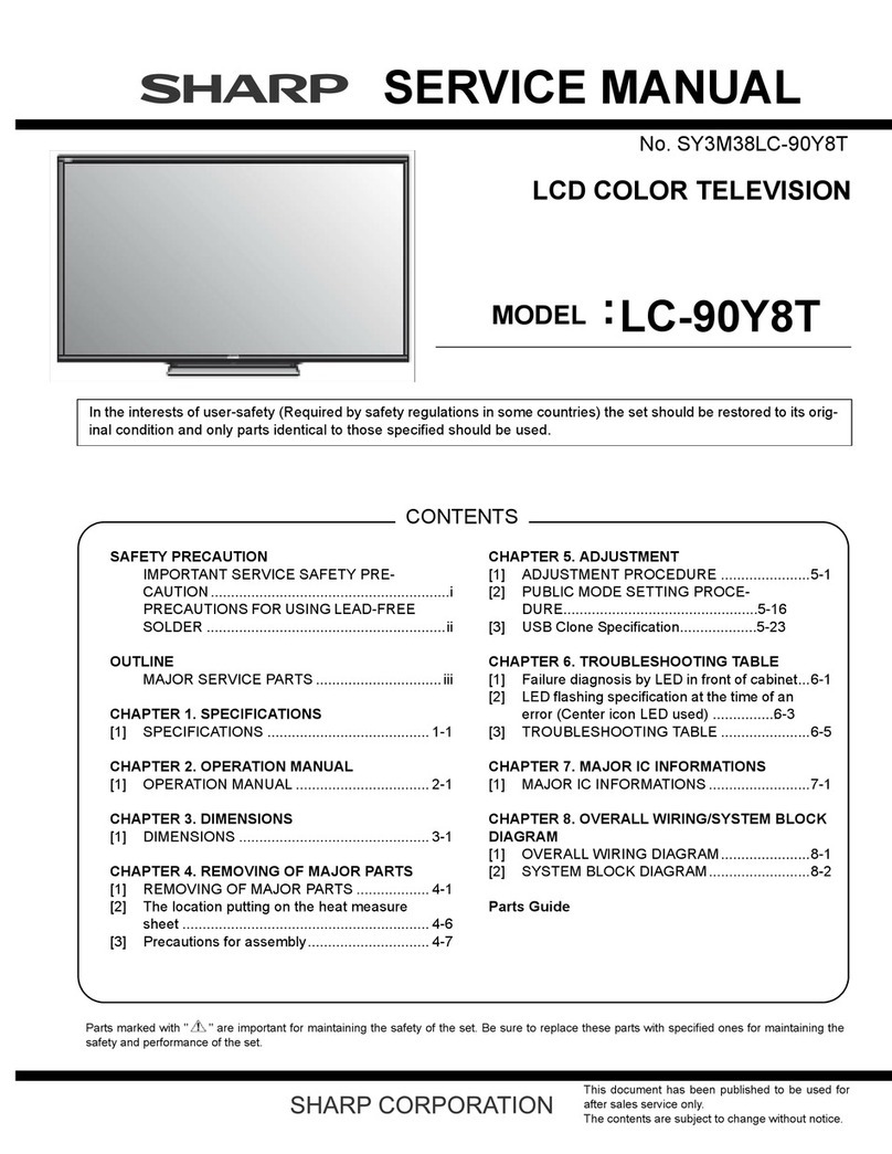 Sharp LC-90Y8T User manual