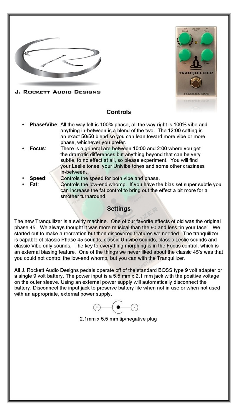 J. Rockett Audio Designs Tranquilizer manual