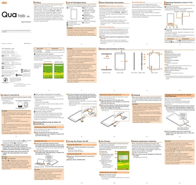 AU Qua tab PX Basic Manual