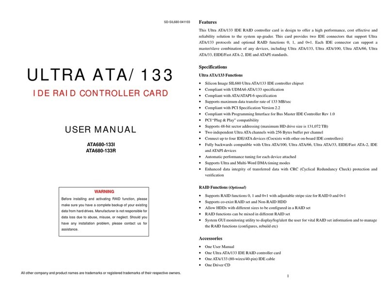 Syba ATA680-133R user manual