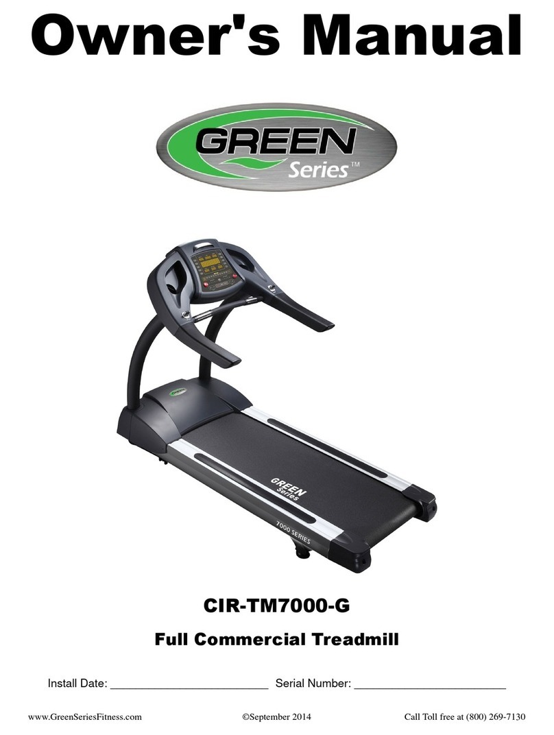 GREEN SERIES FITNESS CIR-TM7000-G owner's manual