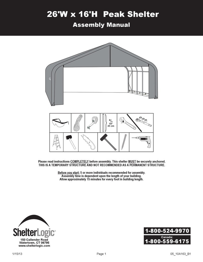 ShelterLogic Peak Shelter User manual
