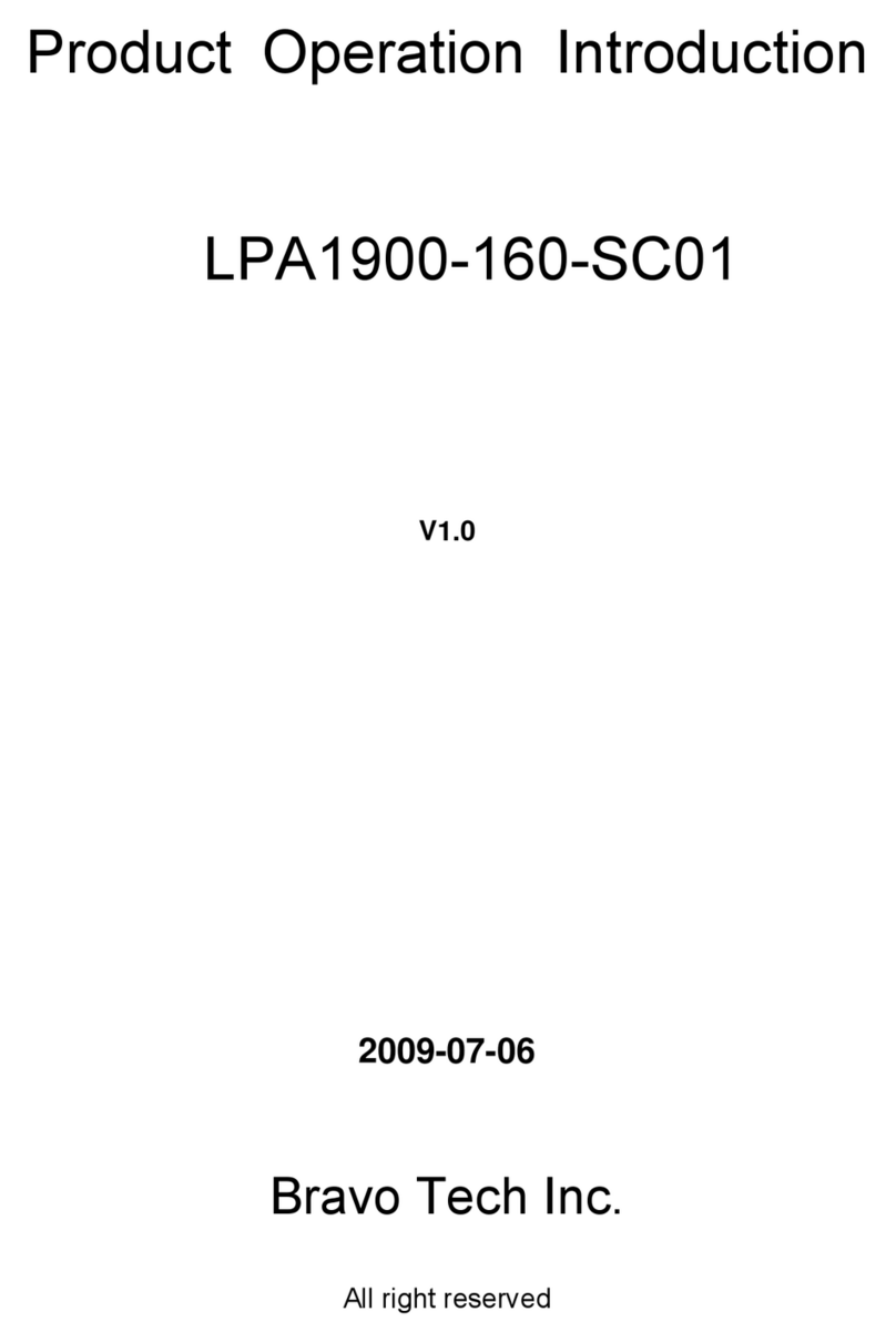 Bravo Tech LPA1900-160-SC01 Product operation manual
