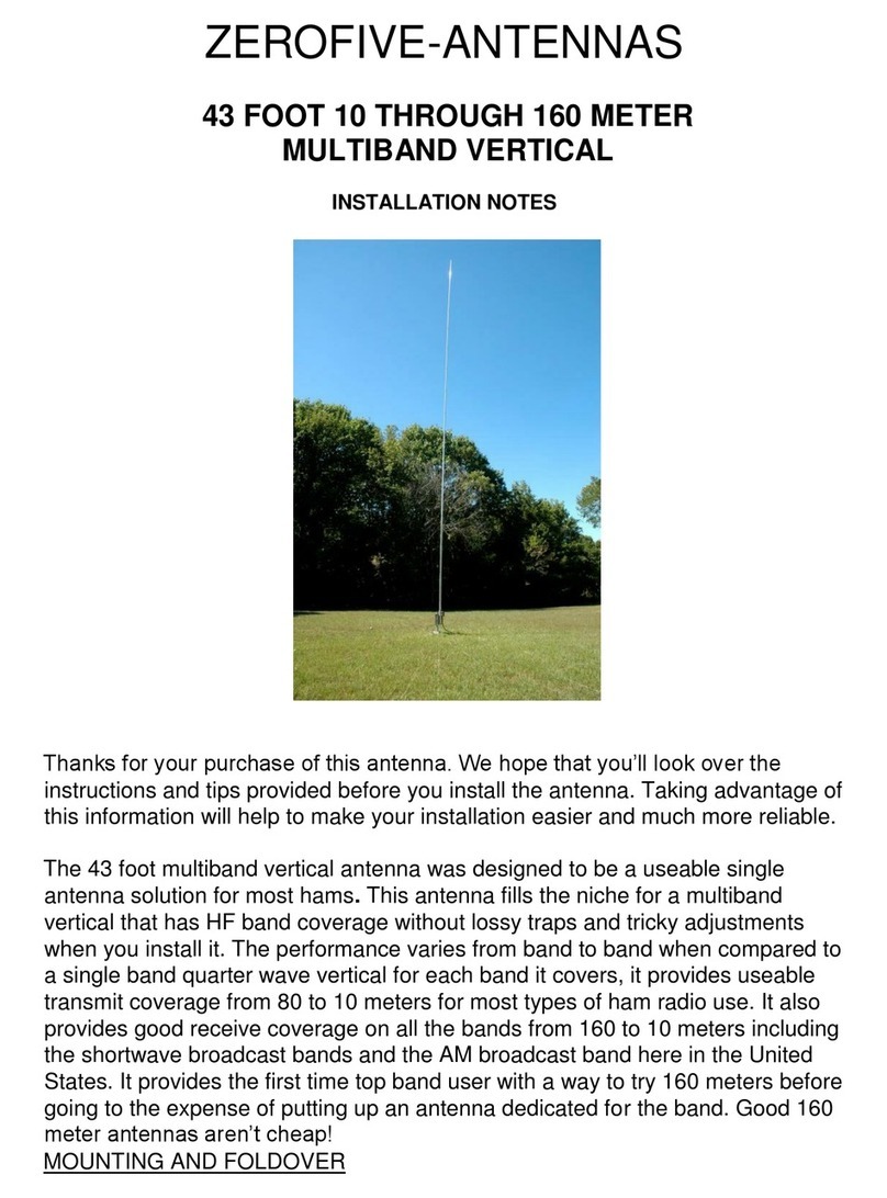ZeroFive Antennas 43 FOOT 10 THROUGH 160 METERMULTIBAND... Installation notes ZeroFive Antennas 43 FOOT 10 THROUGH 160 METERMULTIBAND... Installation notes