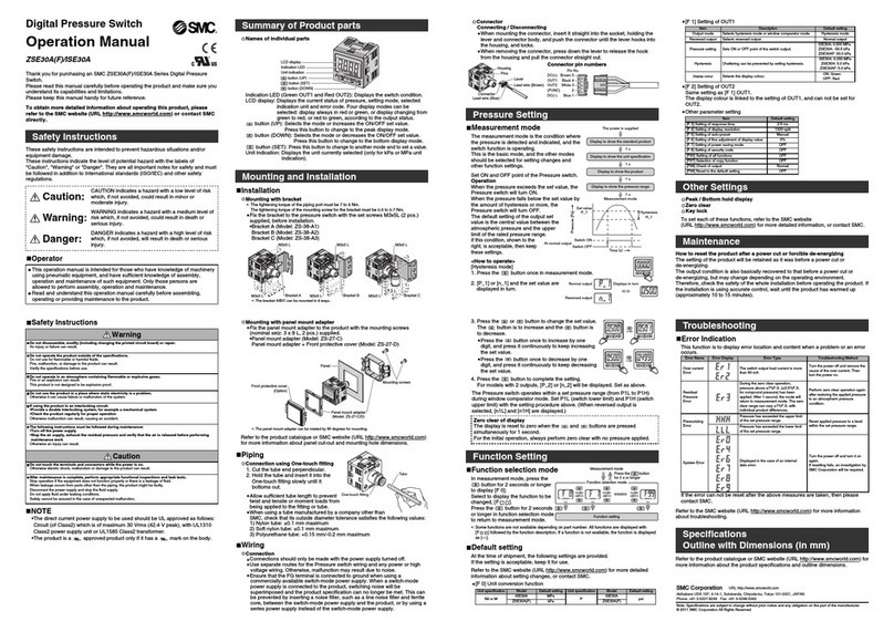 SMC Networks ZSE30A series User manual