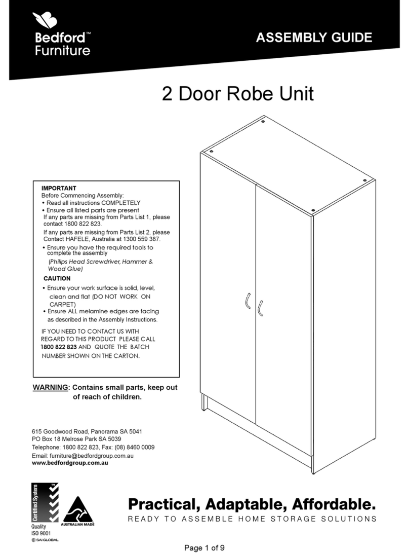 Bedford 2 Door Robe Unit Assembly guide