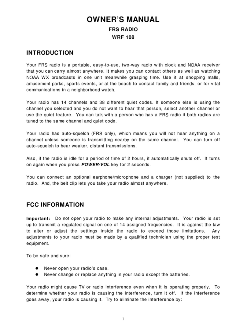 Oregon Scientific WRF108 owner's manual
