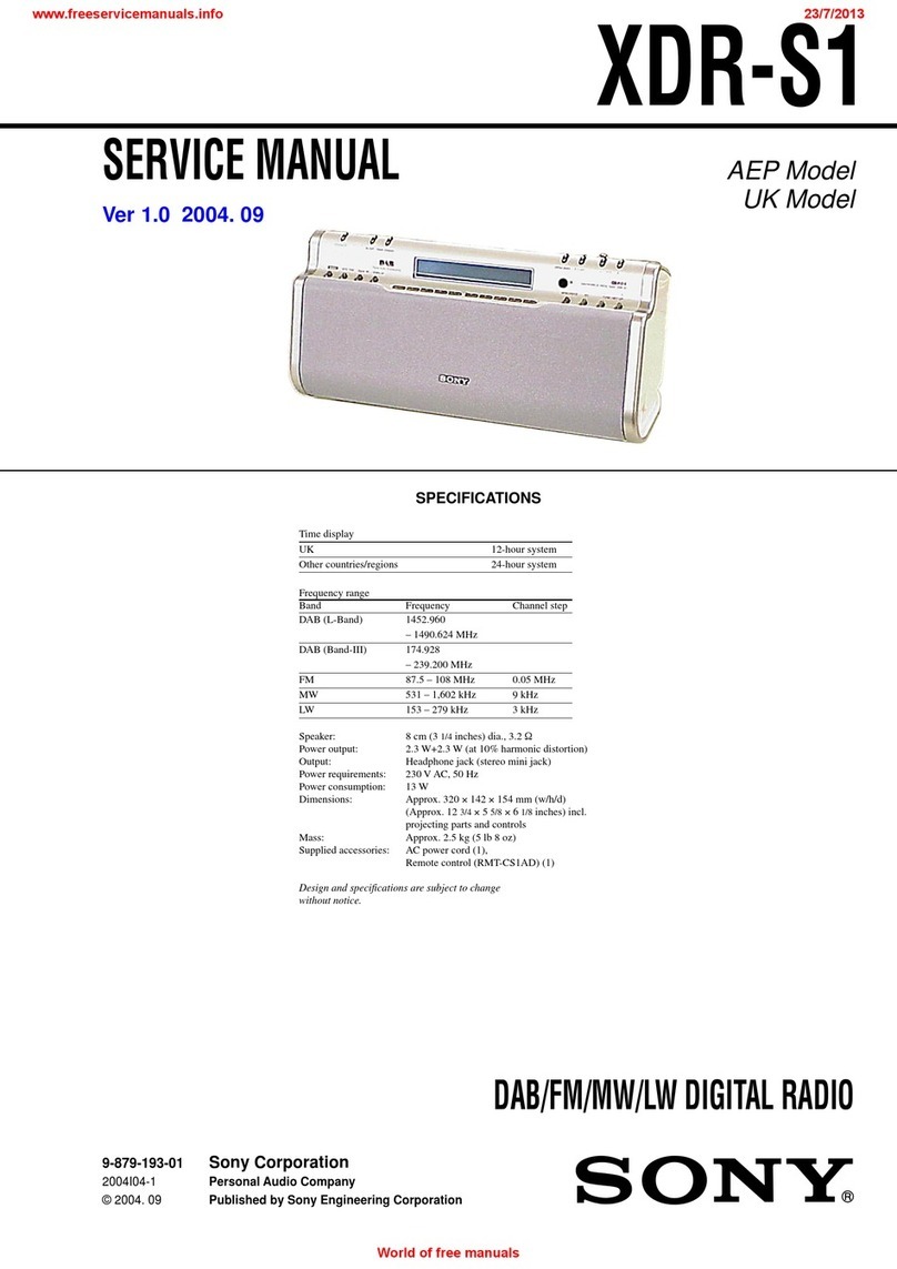Sony XDR-S1 User manual