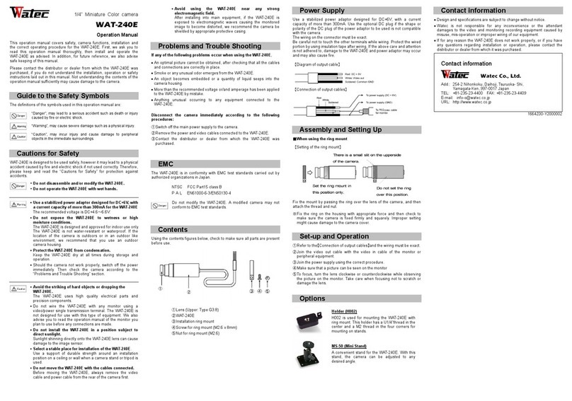 Watec WAT-240E User manual Watec WAT-240E User manual