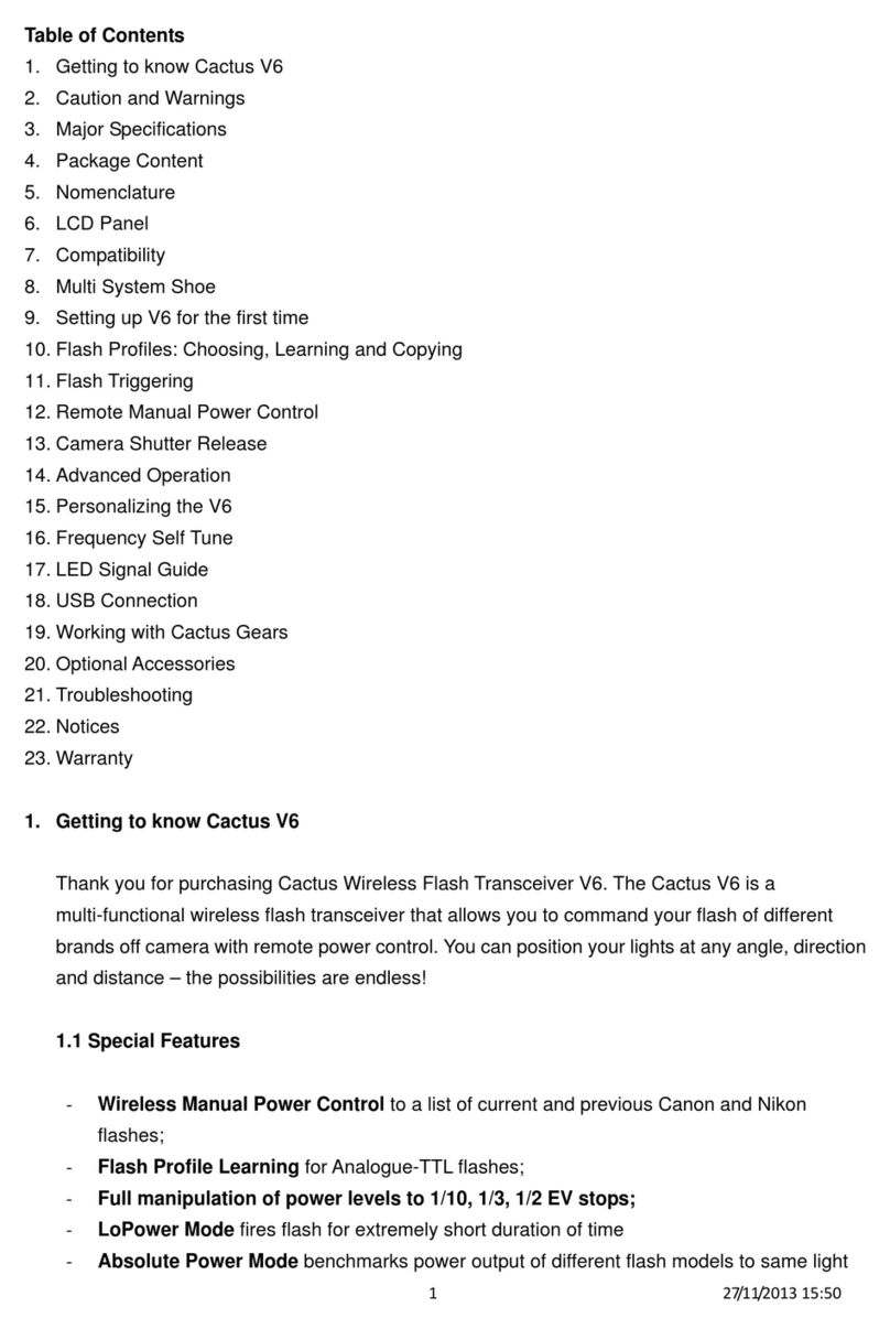 Cactus Wireless Flash Transceiver V6 instruction manual