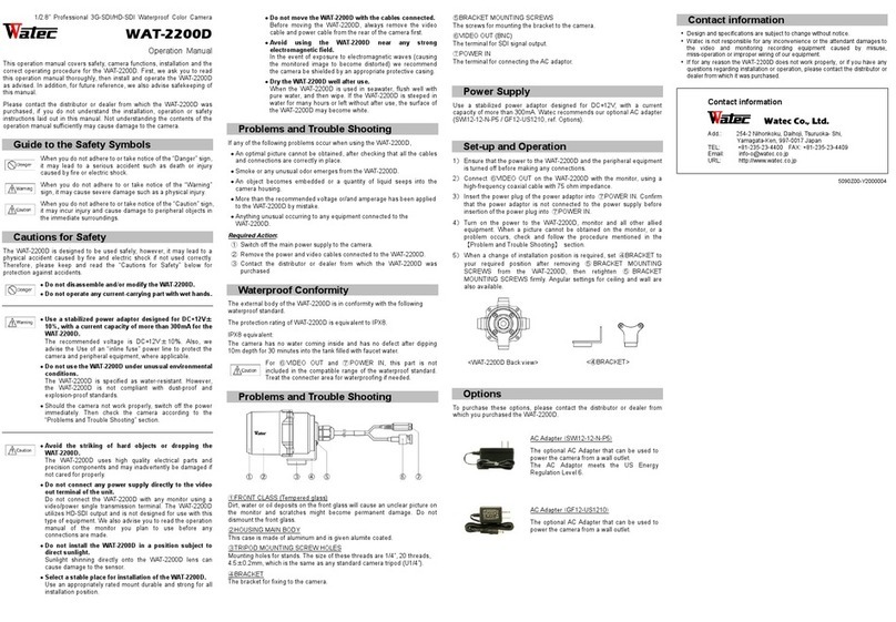 Watec WAT-2200D User manual