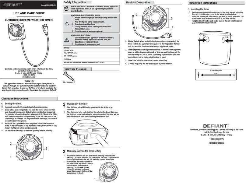 Defiant 1000-003-074 User manual